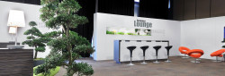 Aménagement d'un stand dans un parc d'exposition  